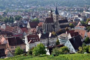esslingen, historic center, view from the castle
